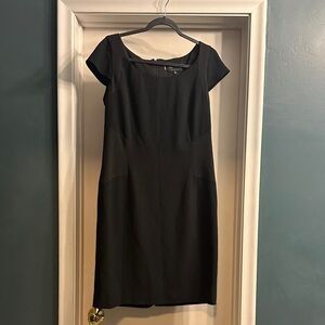 Anne Klein Black Midi Dress with Cap Sleeves